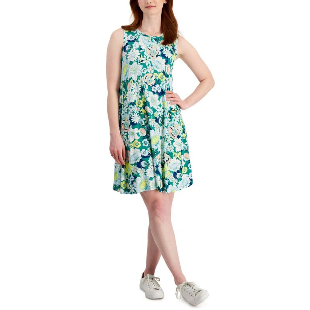 Style & Co Printed Knit Tank Dress